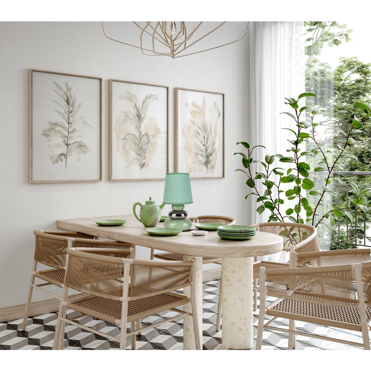 Keramische tafellamp Stoney Mint - E14
