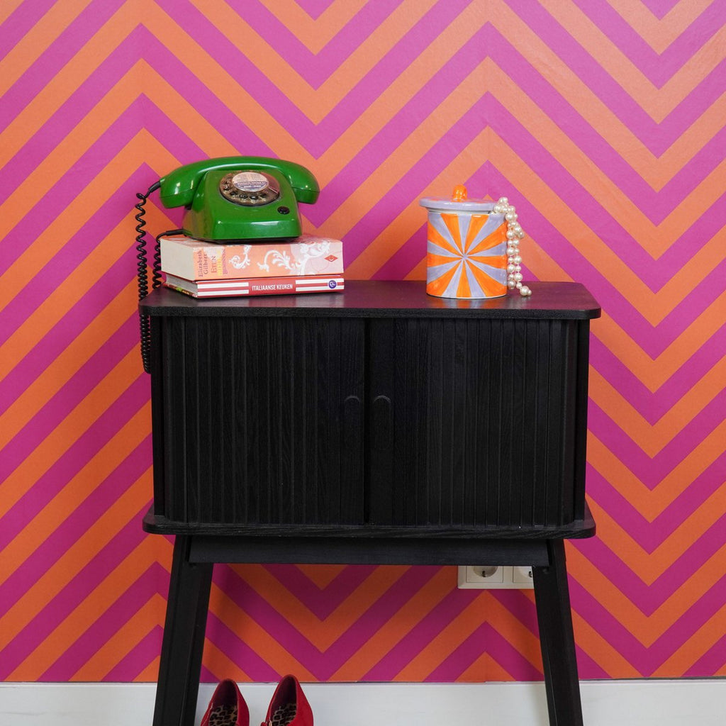 Housevitamin Swirl Voorraadpot - Oranje/Lila - 11x11x14,5cm