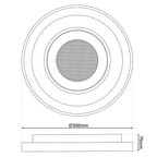 LED-plafondlamp "Doira" Ø 50,5 cm, 7,5 cm hoog, metaal en plastic in zilver en wit, geïntegreerde LED's, 3600 lm licht licht, dimable, CCT-functie 3000-6500 K, nachtlichtfunctie