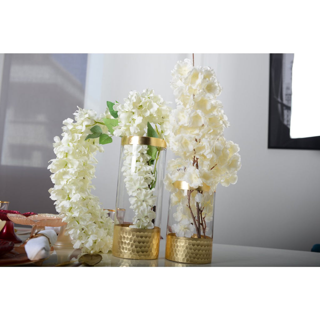 Transparante gouden vaas H30cm - Aulica
