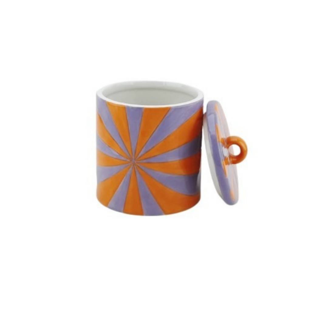 Housevitamin Swirl Voorraadpot - Oranje/Lila - 11x11x14,5cm