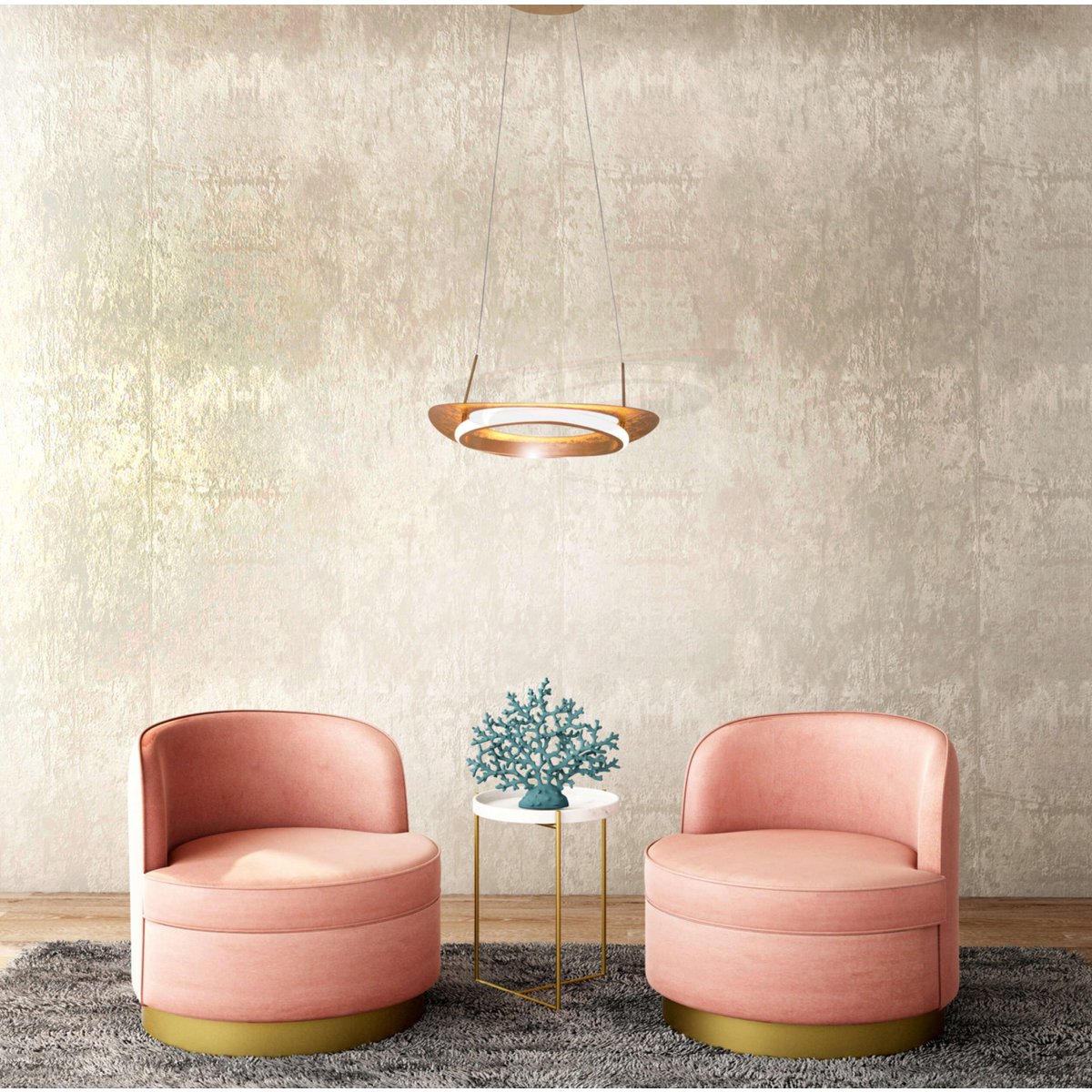 Näve Pisa LED-Hanglamp 40cm Goud