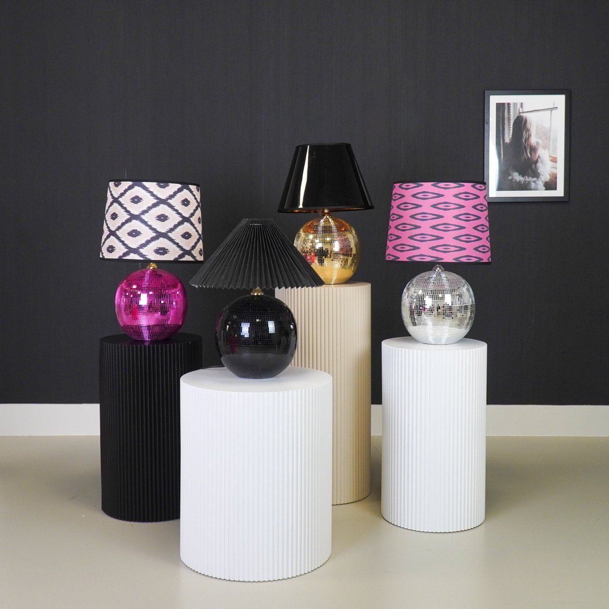 Housevitamin Disco Tafellamp - Glas Zilver 20x20x20cm