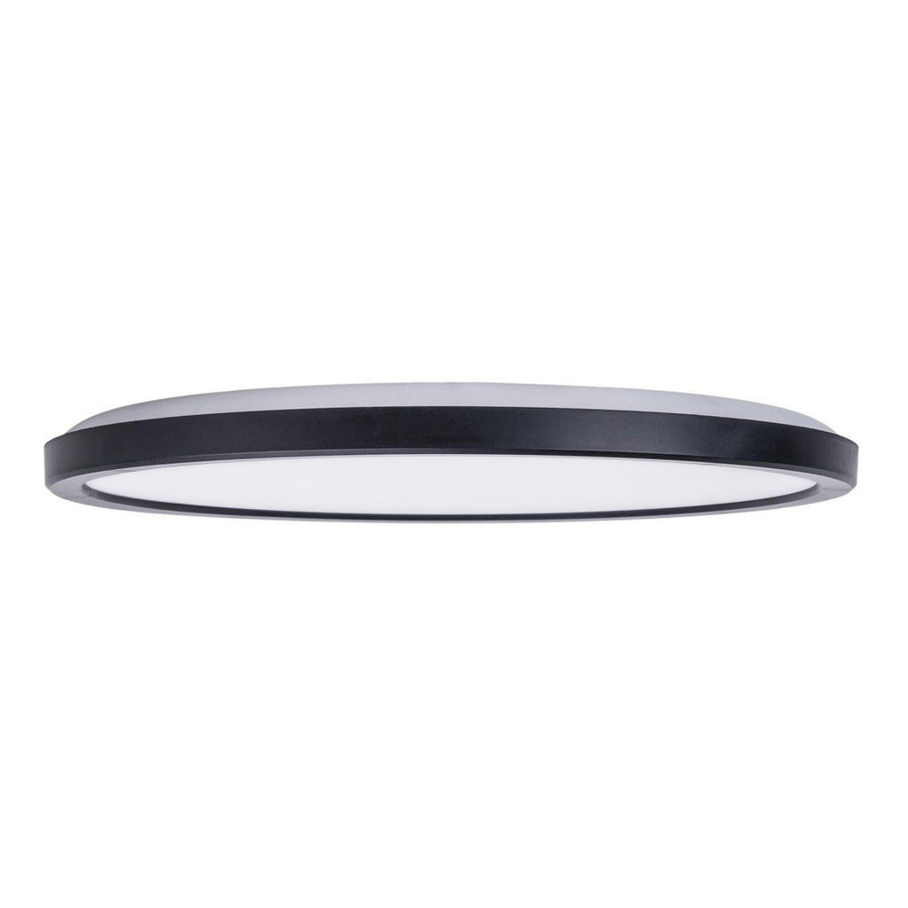 Het LED-plafondlicht "Carlo" met RGB-backlight, Ø van 29,3 cm, klassiekmoderne plafondlicht gemaakt van zwart/wit plastic met veel functies, b.v.