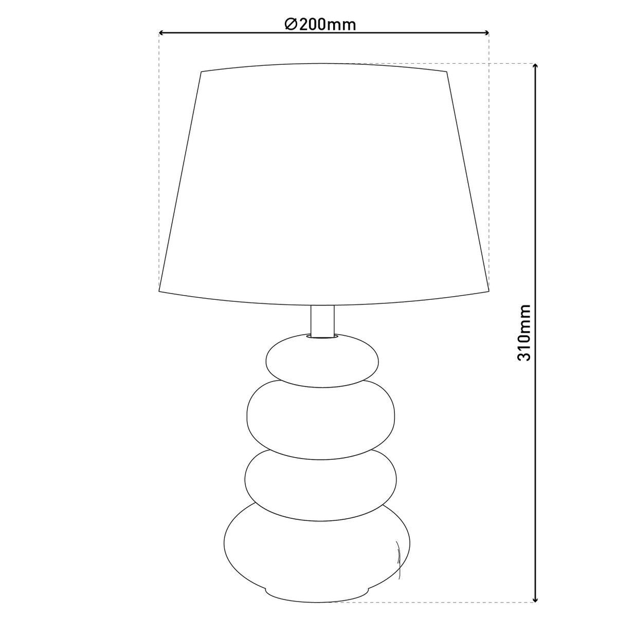 Näve Stoney Keramische Tafellamp - Bruin 31cm