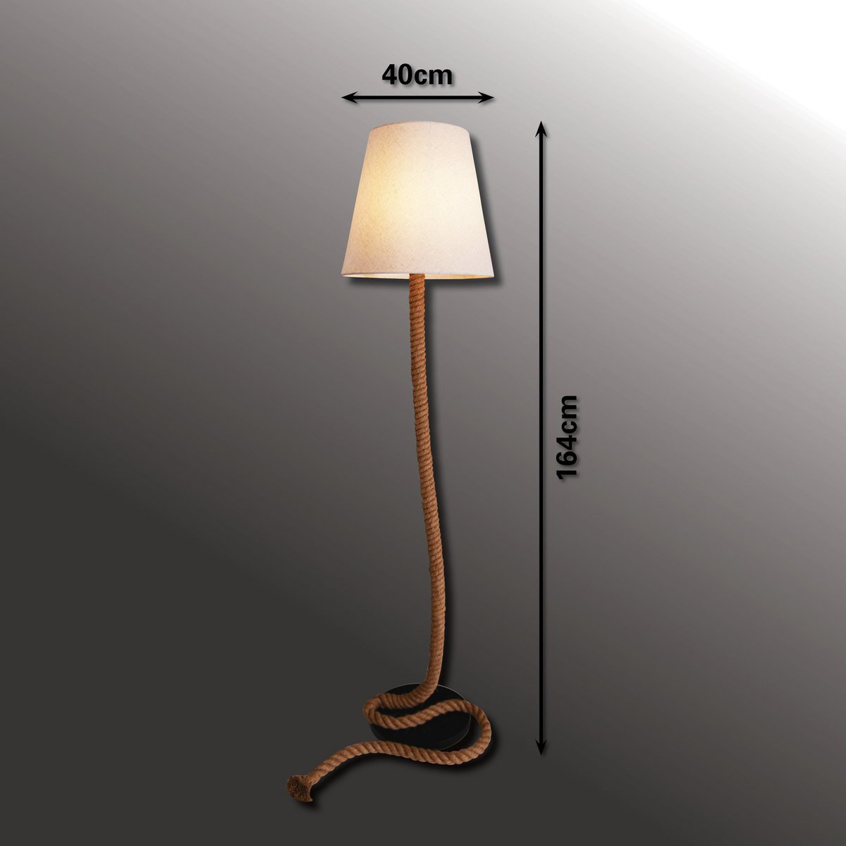 Näve Leuchten Staande Lamp Touw 165cm Beige