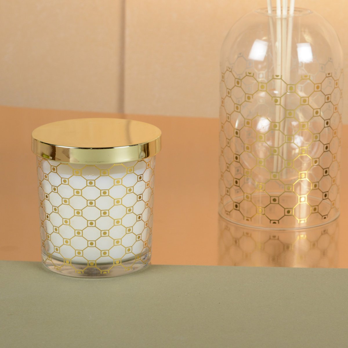 Gouden Muskuskaars met Deksel 7,8 cm