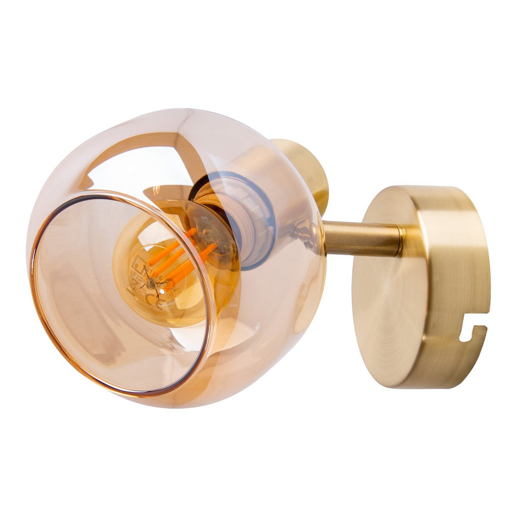 Glazen wandlamp Libby - Amber E14 16cm