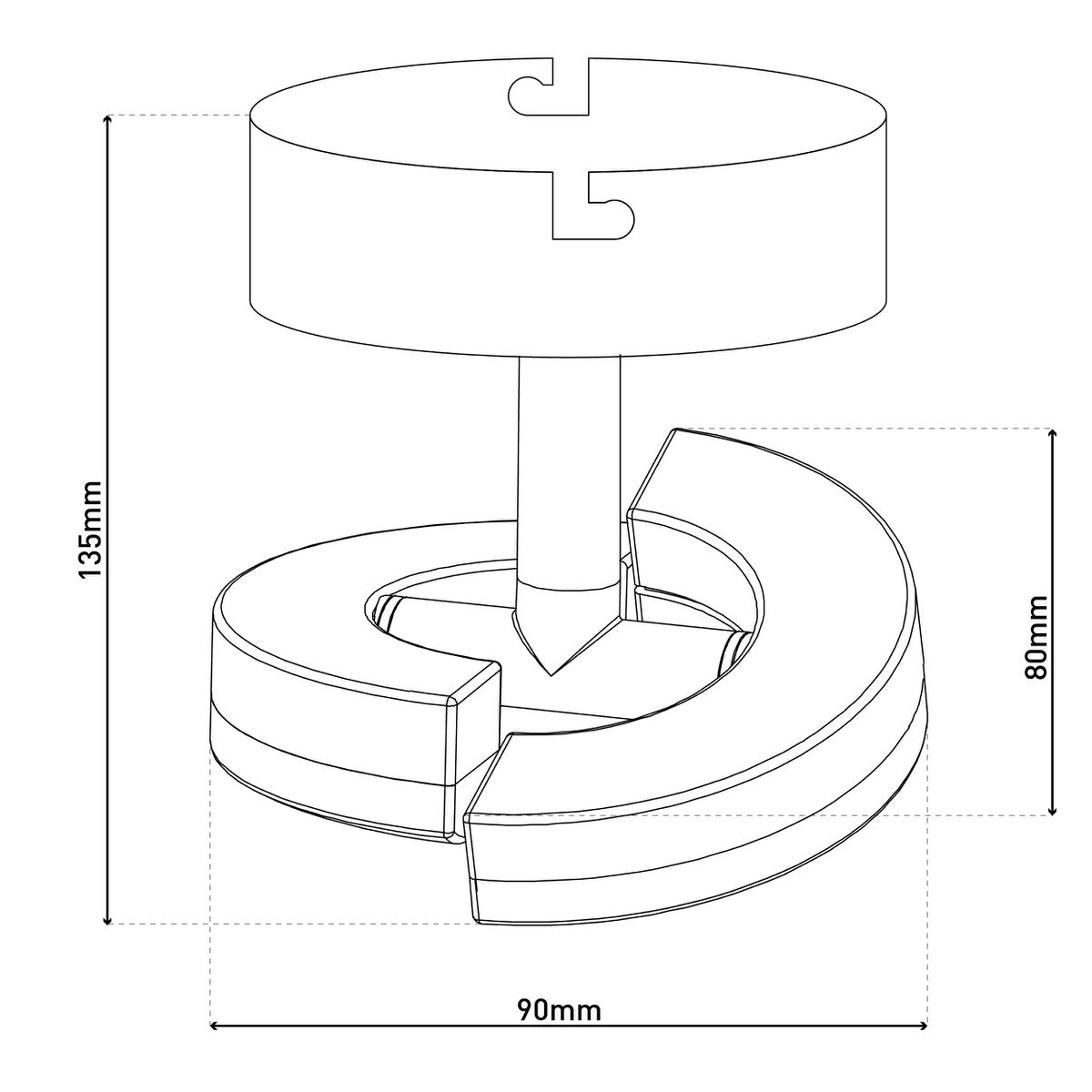 Näve Affi LED Plafondspot - Zwart 8cm