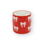 Bloempot met Strikken - Rood/Roze - 12,5x12,5x13cm