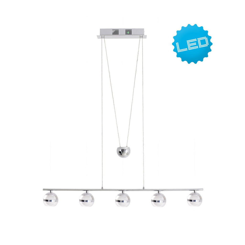 Näve Hanglamp Bol Chrome 150cm LED