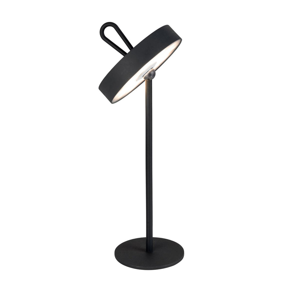 LED -batterijlamp magnetisch "Ella" voor buiten en binnen, gemaakt van metaal en plastic in zwart, 35 cm hoog