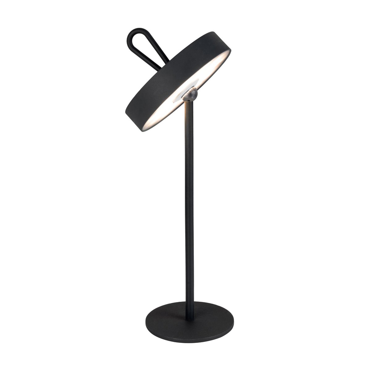 LED -batterijlamp magnetisch "Ella" voor buiten en binnen, gemaakt van metaal en plastic in zwart, 35 cm hoog