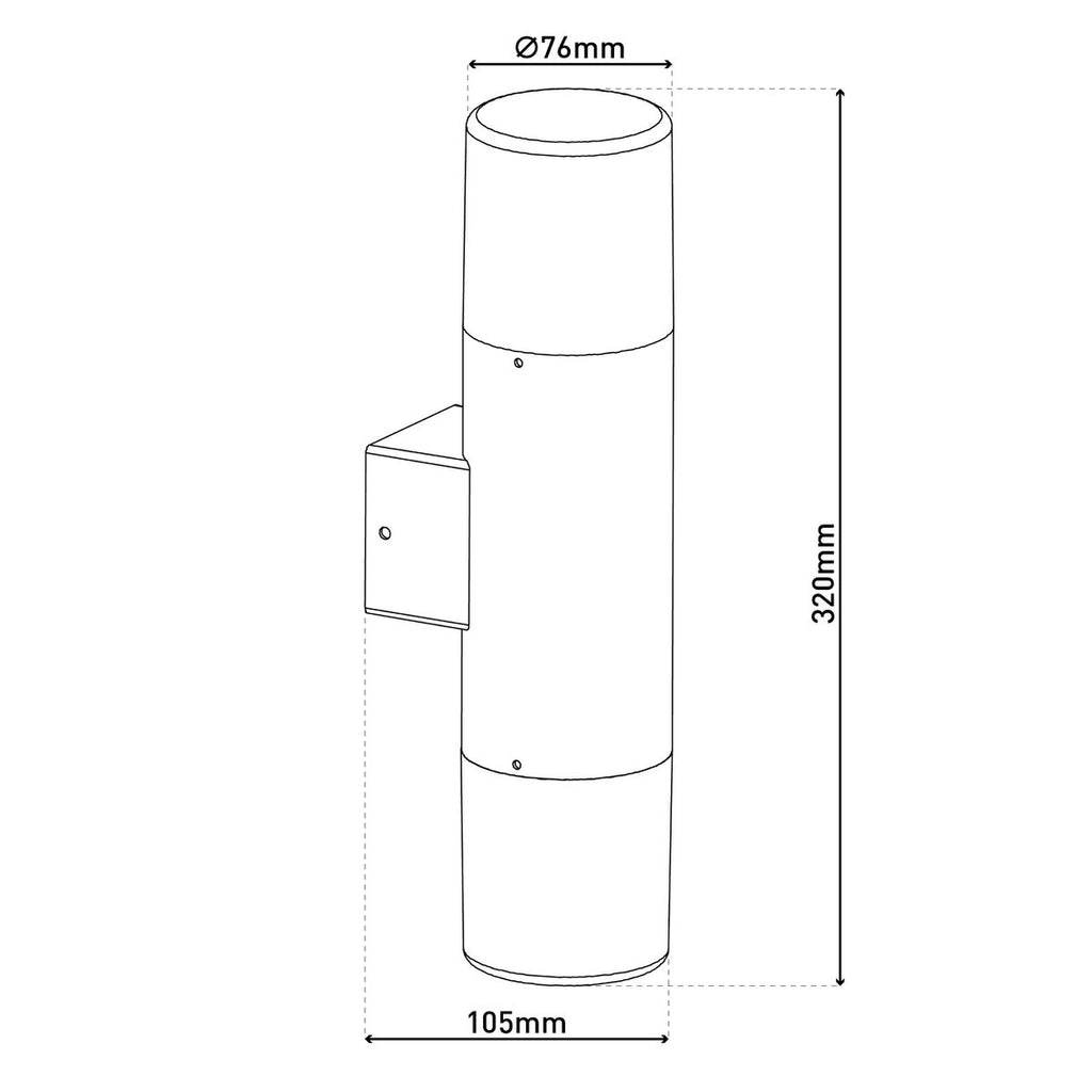 Näve Torcia Wandlamp - Zwart 32cm E27