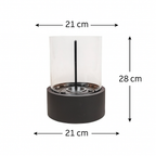 Tafelhaard - Rond - Metaal/Glas - Zwart - 21x21x28 cm