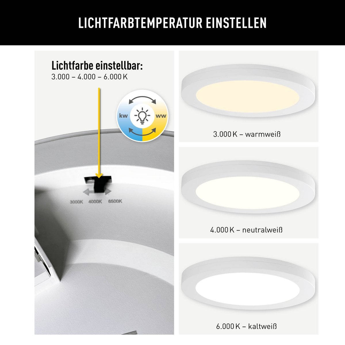 Näve Bonus LED-Plafondlamp Ø21,7cm Wit CCT