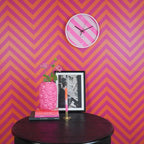 Wandklok gestreept roze 35x35x4cm Housevitamin