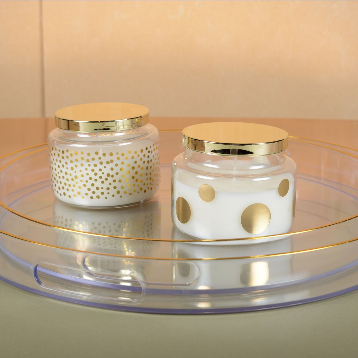 Ronde kaars salie geur goud - 11,5cm