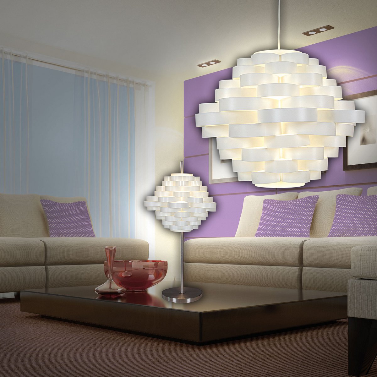 Näve Witte Lijn Hanglamp Ø 55cm Wit