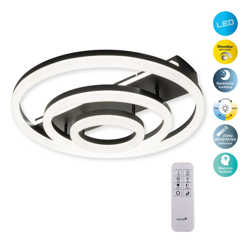 Näve Circulo LED Plafondlicht - Zwart Ø 60cm