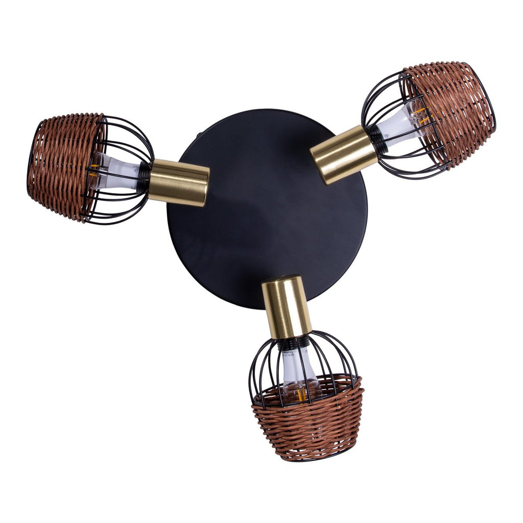 Näve Corbis Plafondlamp 3-vlam Zwart-Goud 38cm