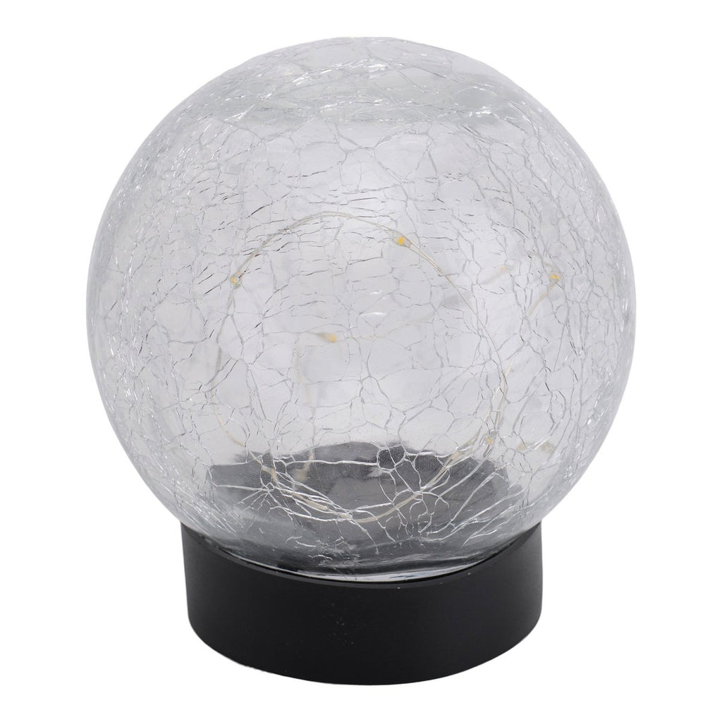 Näve Crackle Solar Tafellamp 3-Set Wit 12cm