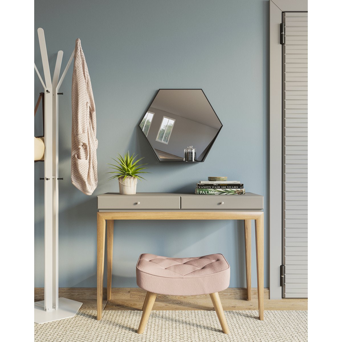 Gorillz Hive Hexagon Wandspiegel 60x52cm Zwart