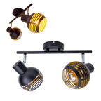Näve Casco 2 delige Wandlamp Zwart/Gouden Metalen Verlichting 12x15cm