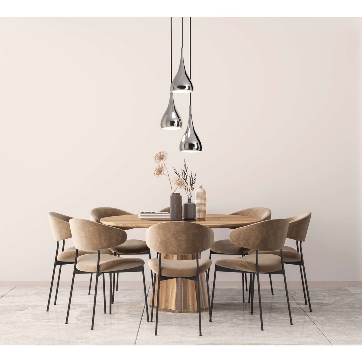 Näve Stijl Hanglamp - Chroom 3-Lichts Retro