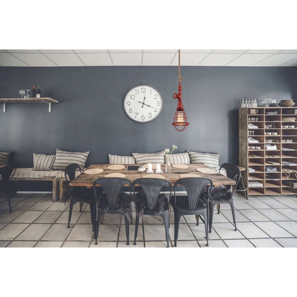 Näve Regia Hanglamp - Rood Metaal Hennep E27
