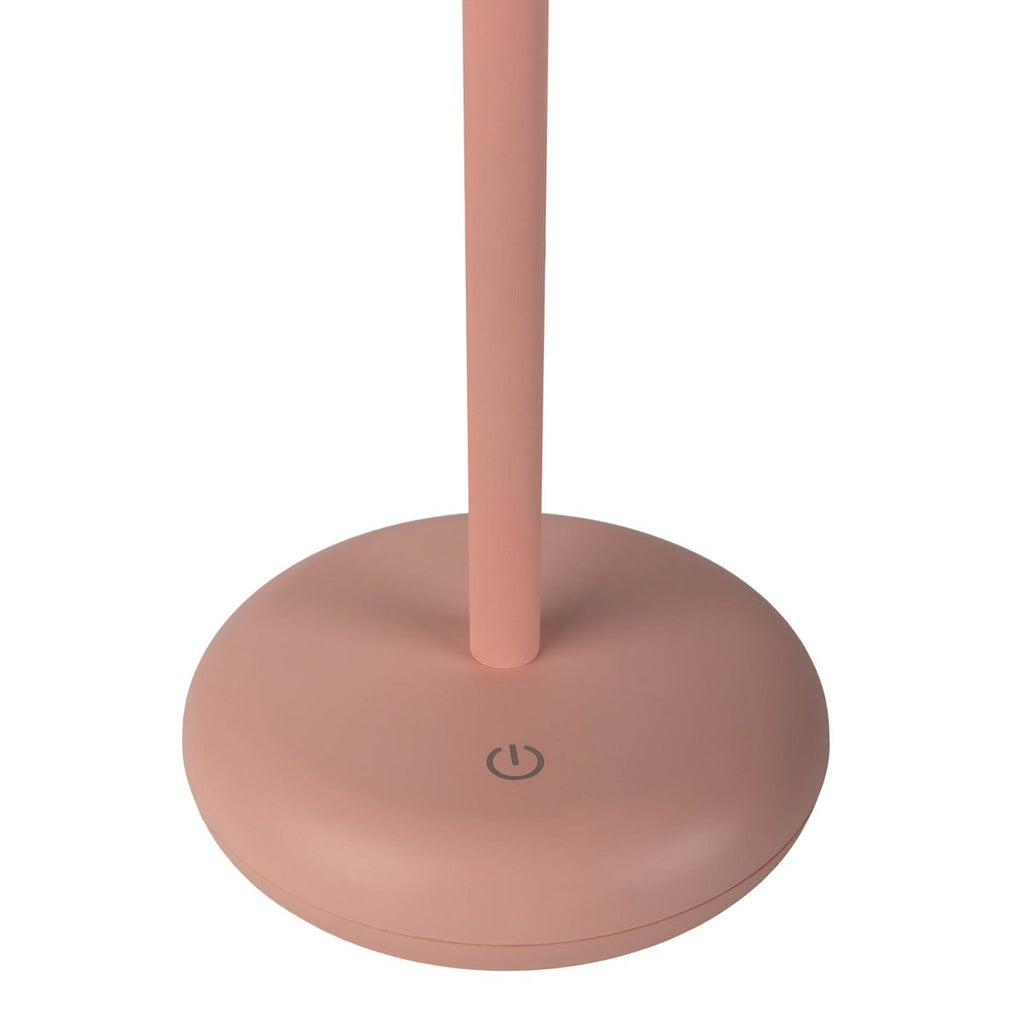 Noteloze tabletlicht "PASI" voor buiten en binnen, gemaakt van metaal en plastic in roze, dimbaar, met aanraking en geheugenfunctie, ca. 26 cm hoog