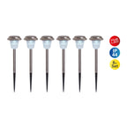6 Set LED LED LED Outer Light "Gustav" met gemalen spit, roestvrij staal en acryl, met stevig ingebouwde LED's in koud wit, 39 cm hoog