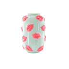 Kusjes Vaas - Keramiek - Mint/Roze - 17x17x27cm Housevitamin