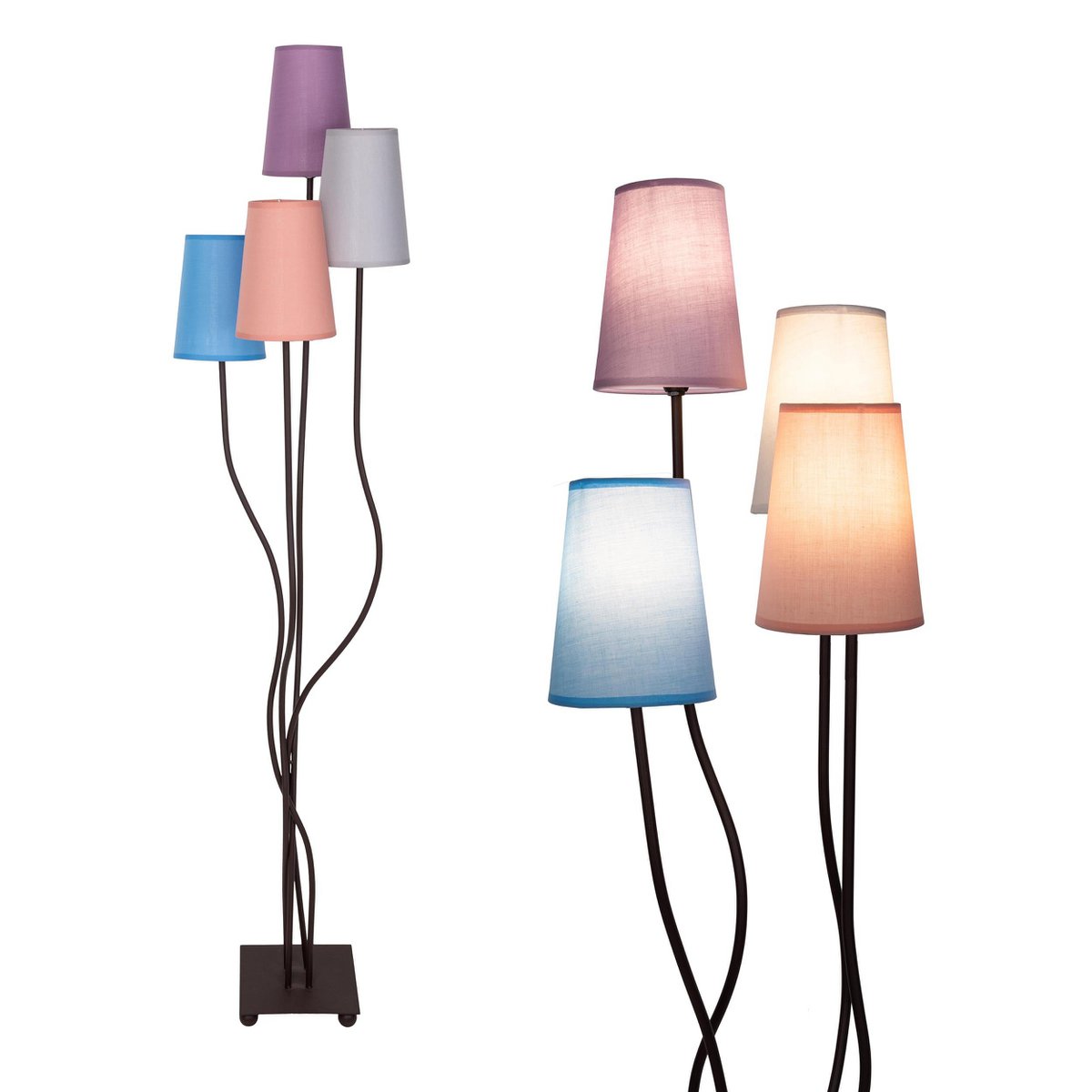 Näve Boho Stehlampe 4-flammig 140cm Textil