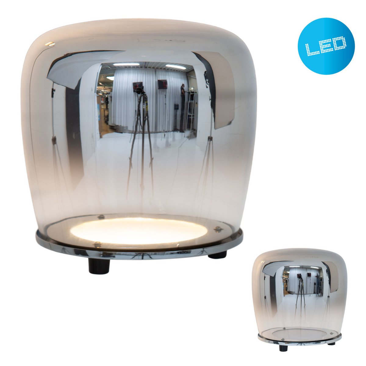 Näve LED Tafellamp Smoky 18cm Metaal Glas