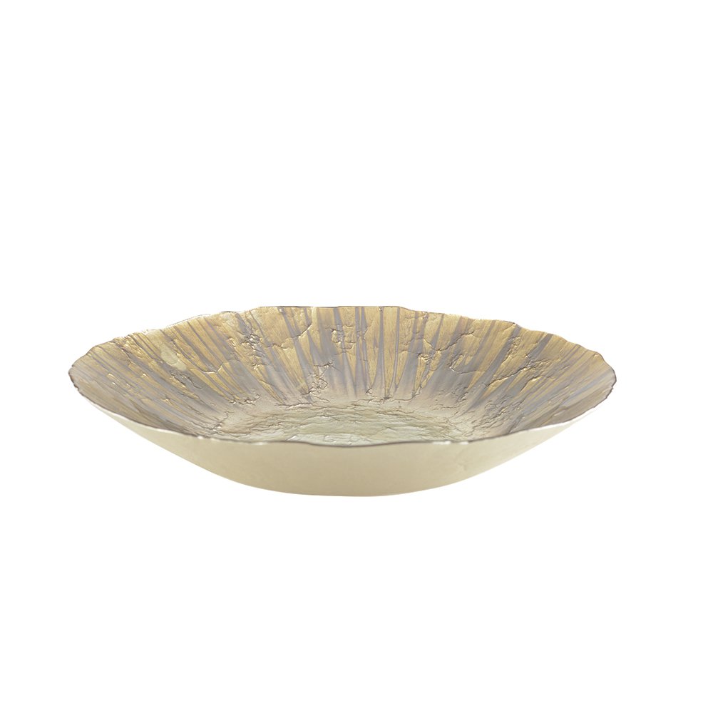 Gouden fruitschaal glas 40cm