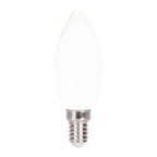 6 Set LED -lamp met E14 -aansluiting, kaarsenvorm 4 watt, gemaakt van metaal en glas, melkachtig