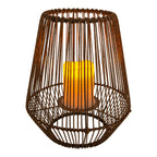 LED Solar Lamp "Plasto" Ø 26 cm buiten gemaakt van bruin metaal en plastic