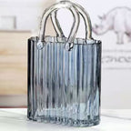 Transparante blauwe handtasvaas 18x10x27cm AULICA