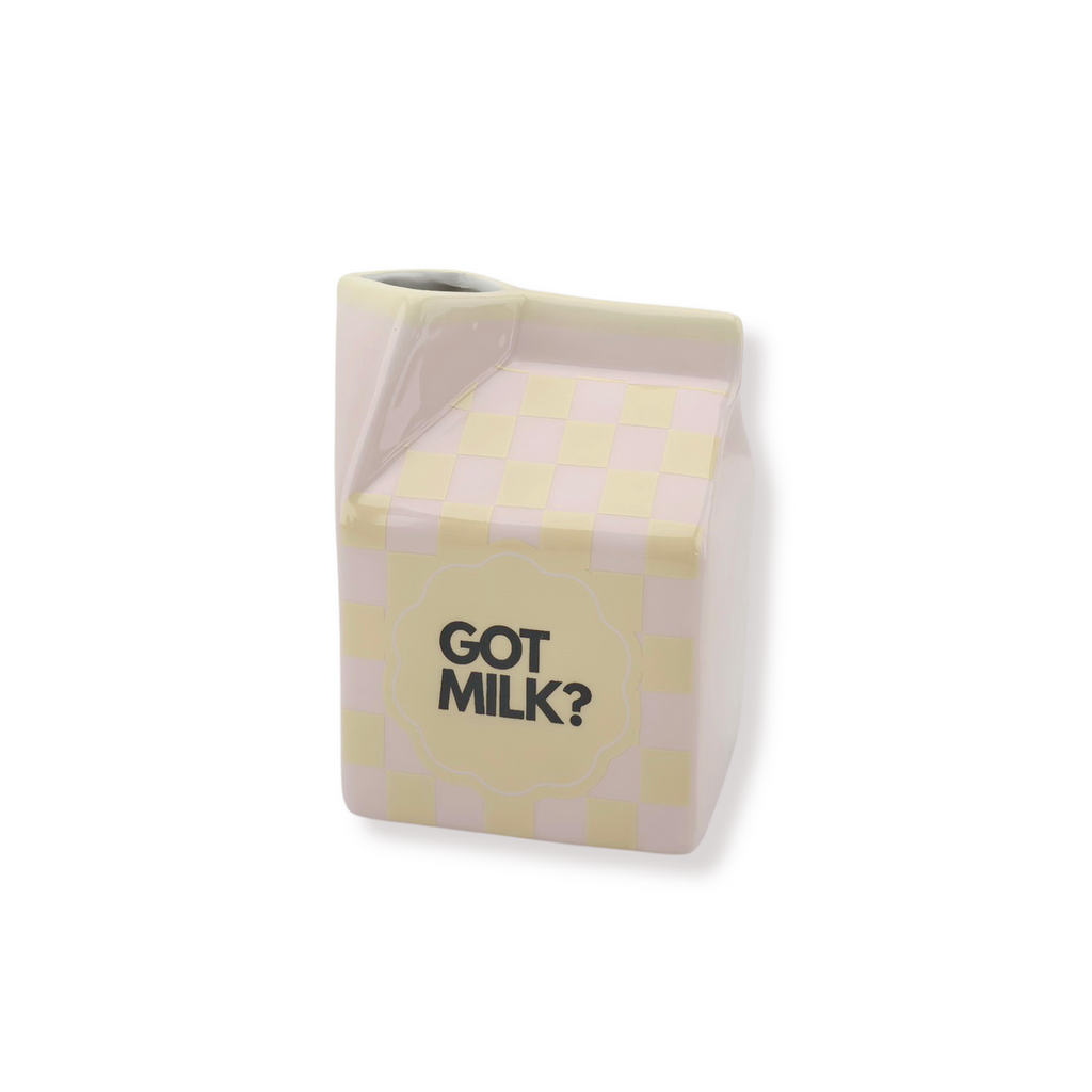Housevitamin Bloemenvaas Got Milk Melkpak - Roze/Geel 13,5cm
