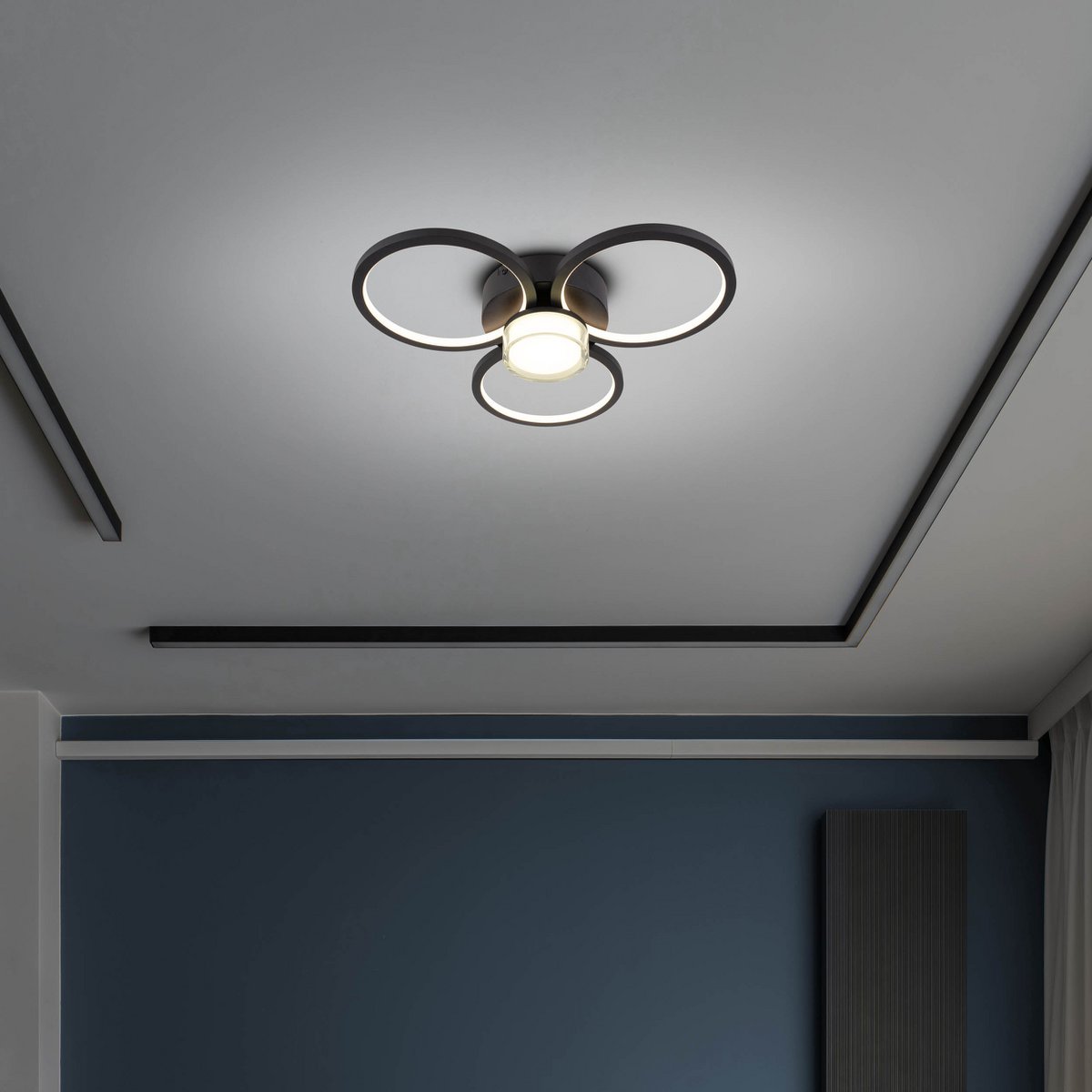 CIMO LED Plafondlamp - Zwart 43.6cm 3100lm