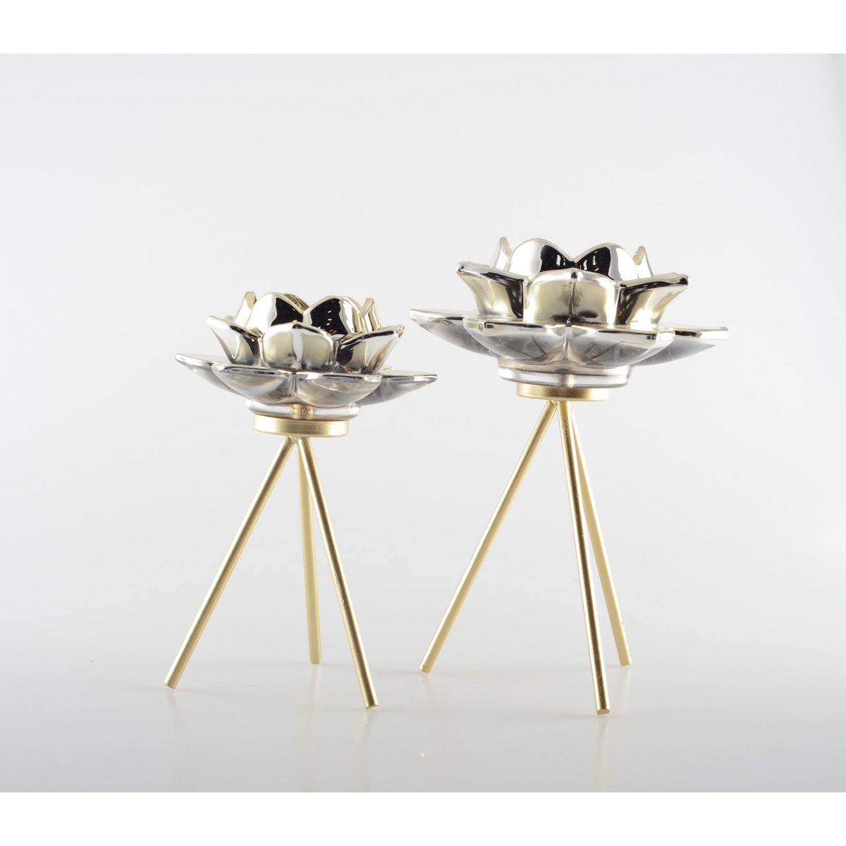 Gouden Bloemstandaard - 12.5x12.5x17.5 cm Aulica