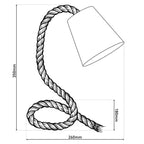 Näve Tafellamp Touw - Wit 35cm E14