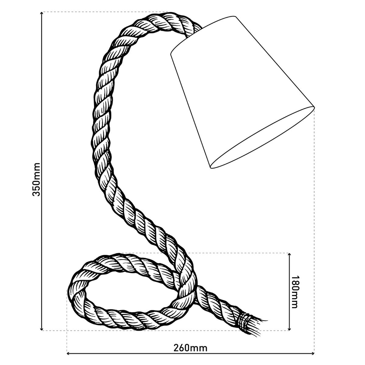 Näve Tafellamp Touw - Wit 35cm E14
