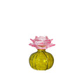 Capri groene en roze kandelaar 12x12x14cm - AULICA