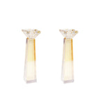 Amberkleurige kandelaars h20cm - set van 2