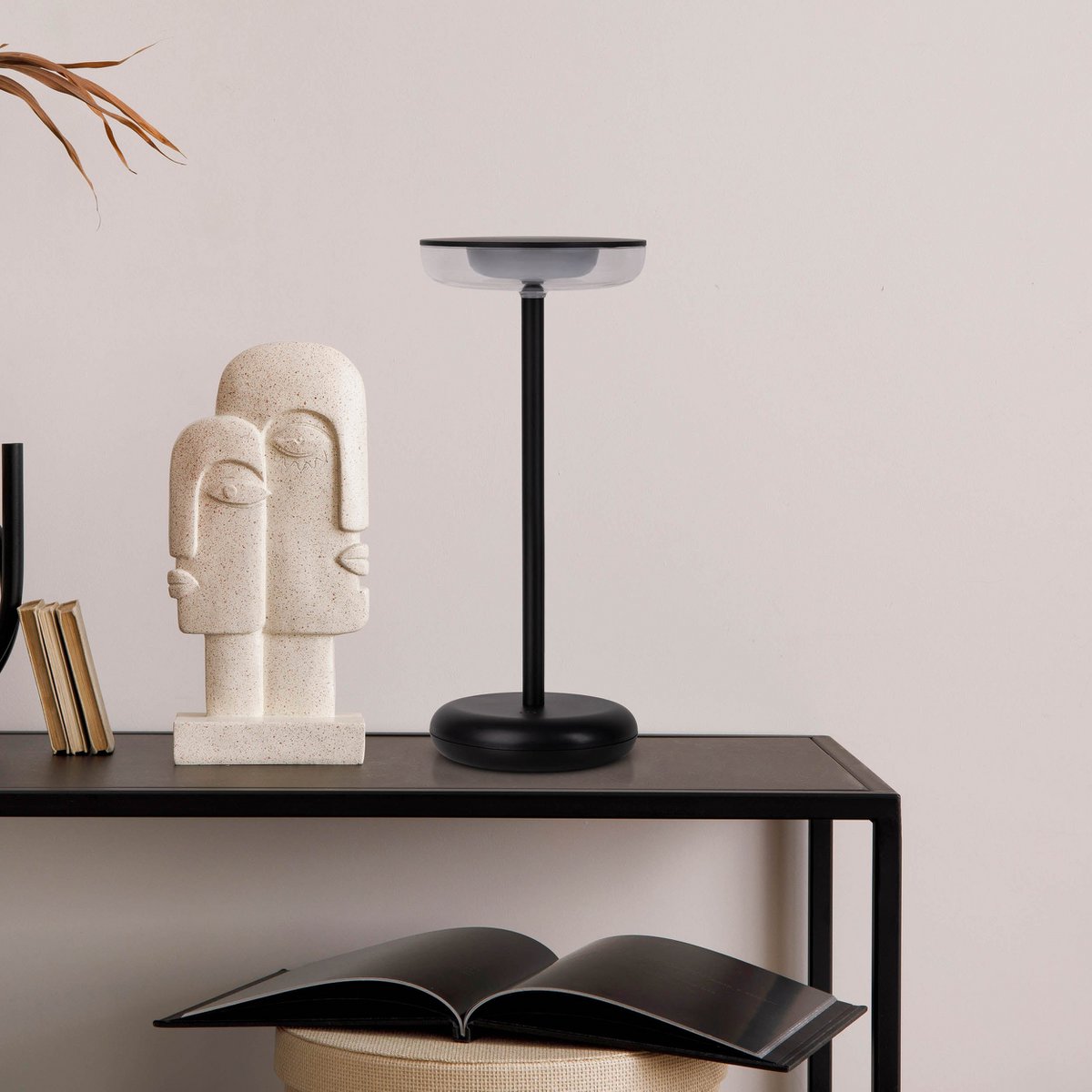 Näve Pasi Tabletlamp - Zwart 26cm Dimbaar