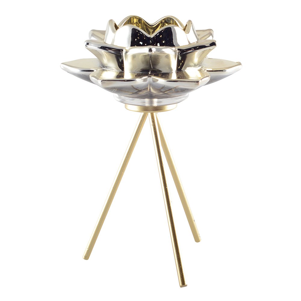 Gouden Bloemstandaard - 12.5x12.5x17.5 cm Aulica