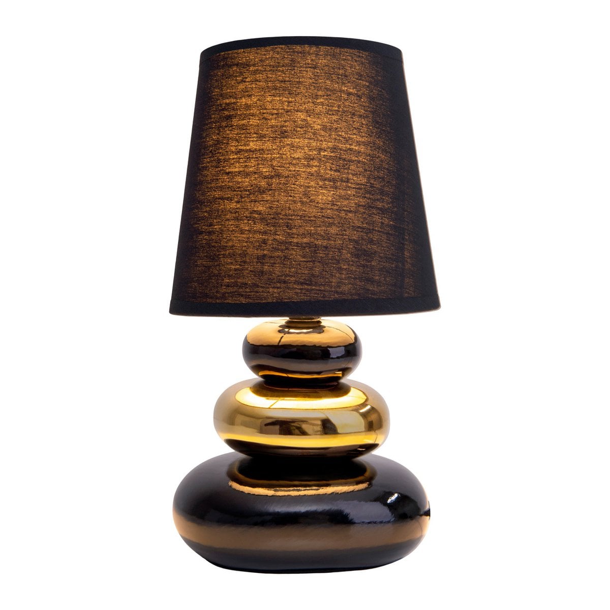Näve Stoney Tafellamp Keramiek Zwart Goud 31cm