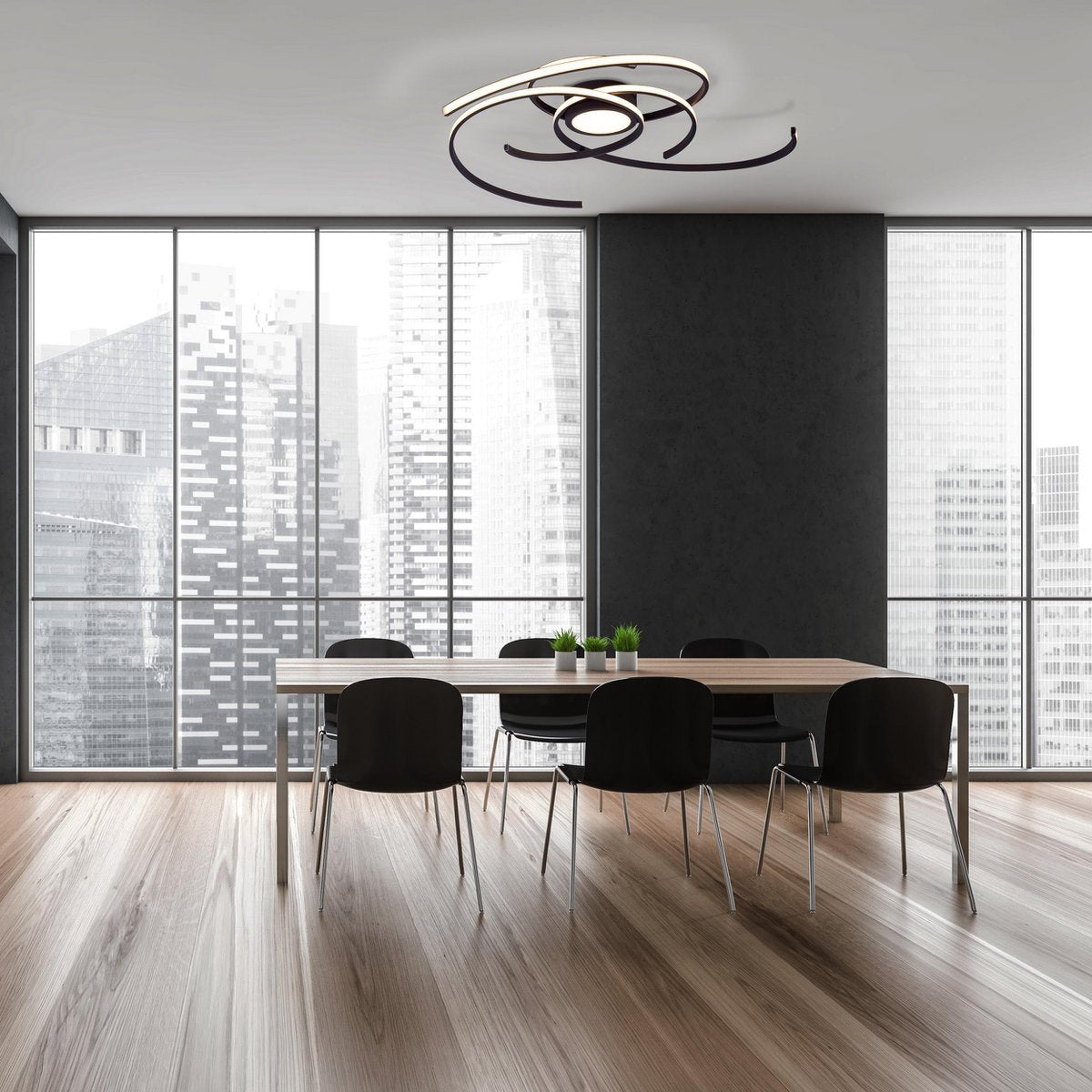 Näve Radon LED Plafondlicht Zwart 75cm
